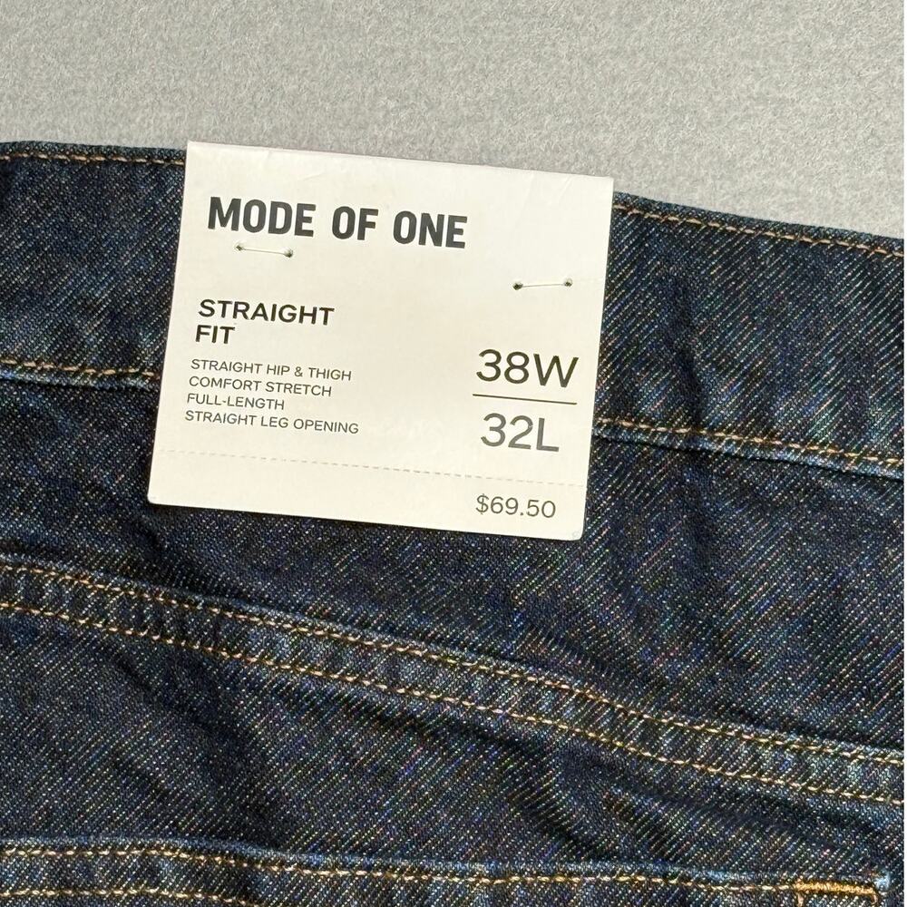 Mode of One Men's Straight-Fit Jeans, Roosevelt blue 38x32 $70 - Picture 7 of 11